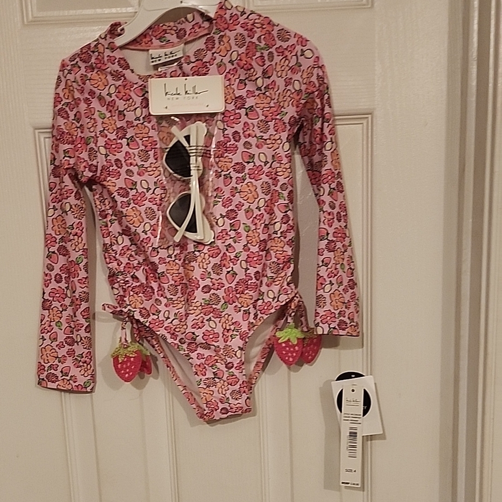 Nicole Miller Pink Floral Kids One Piece